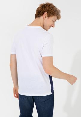 Erkek Beyaz Bisiklet Yaka T-Shirt - 50247328010