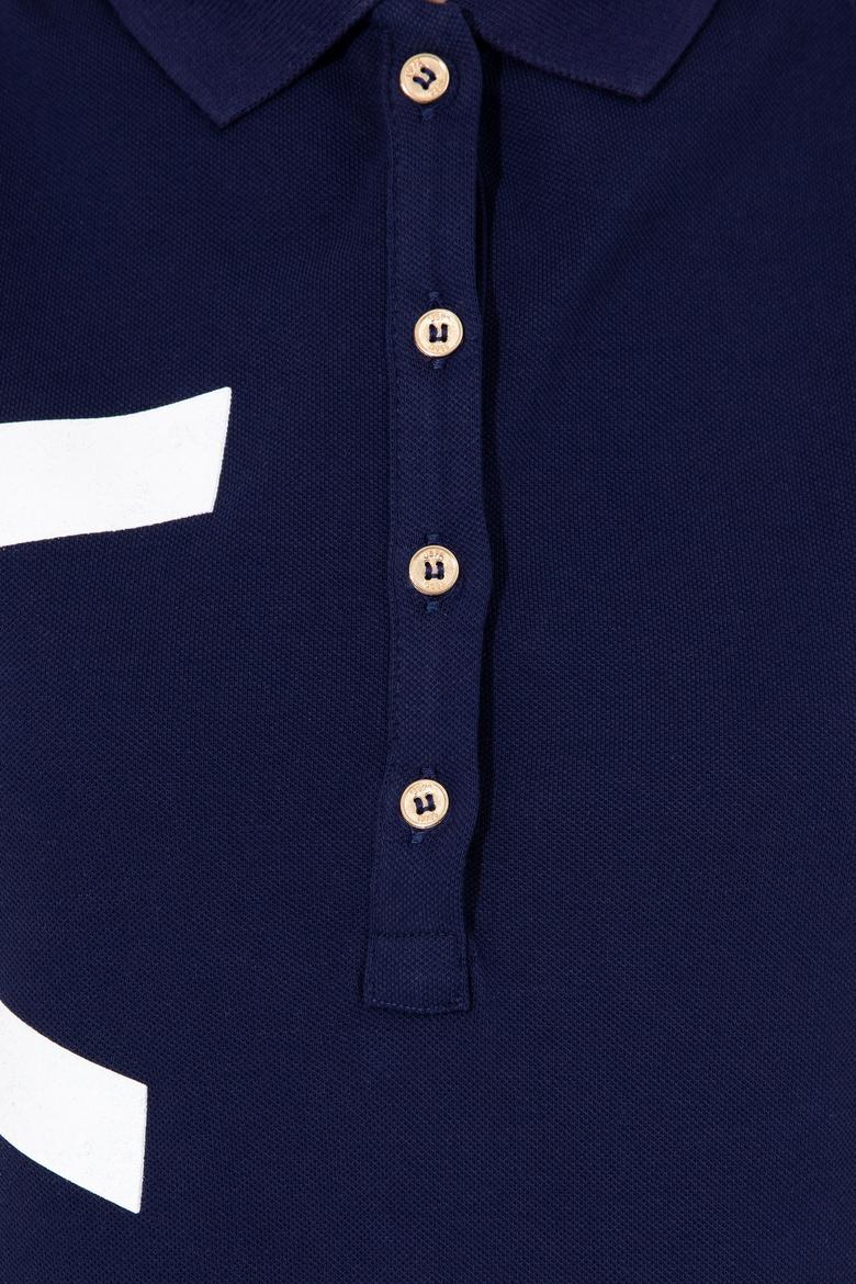 Kadın Lacivert Polo Yaka Örme Elbise - 50251939032