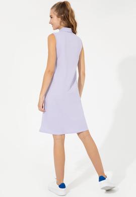 Kadın Lila Polo Yaka Örme Elbise - 50251939038