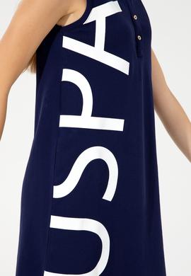 Kadın Lacivert Polo Yaka Örme Elbise - 50251939032