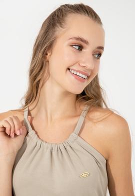 Kadın Haki Bisiklet Yaka Örme Elbise - 50248555007