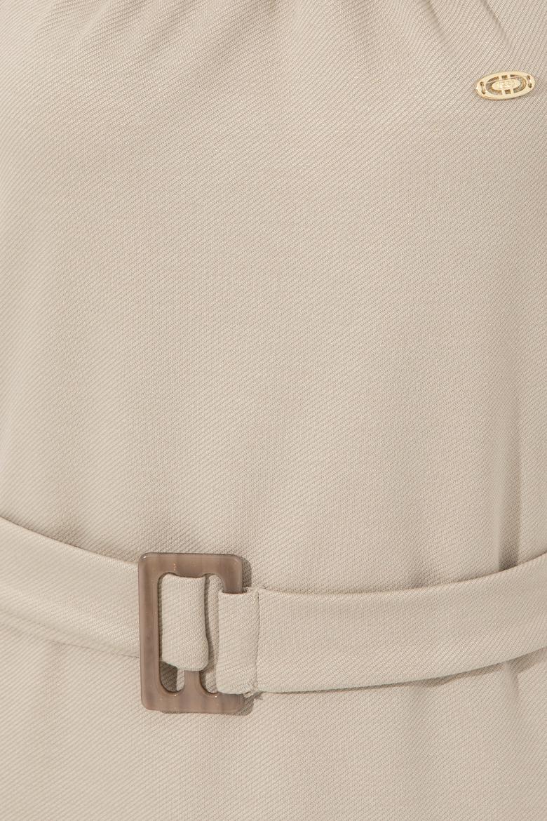 Kadın Haki Bisiklet Yaka Örme Elbise - 50248555007