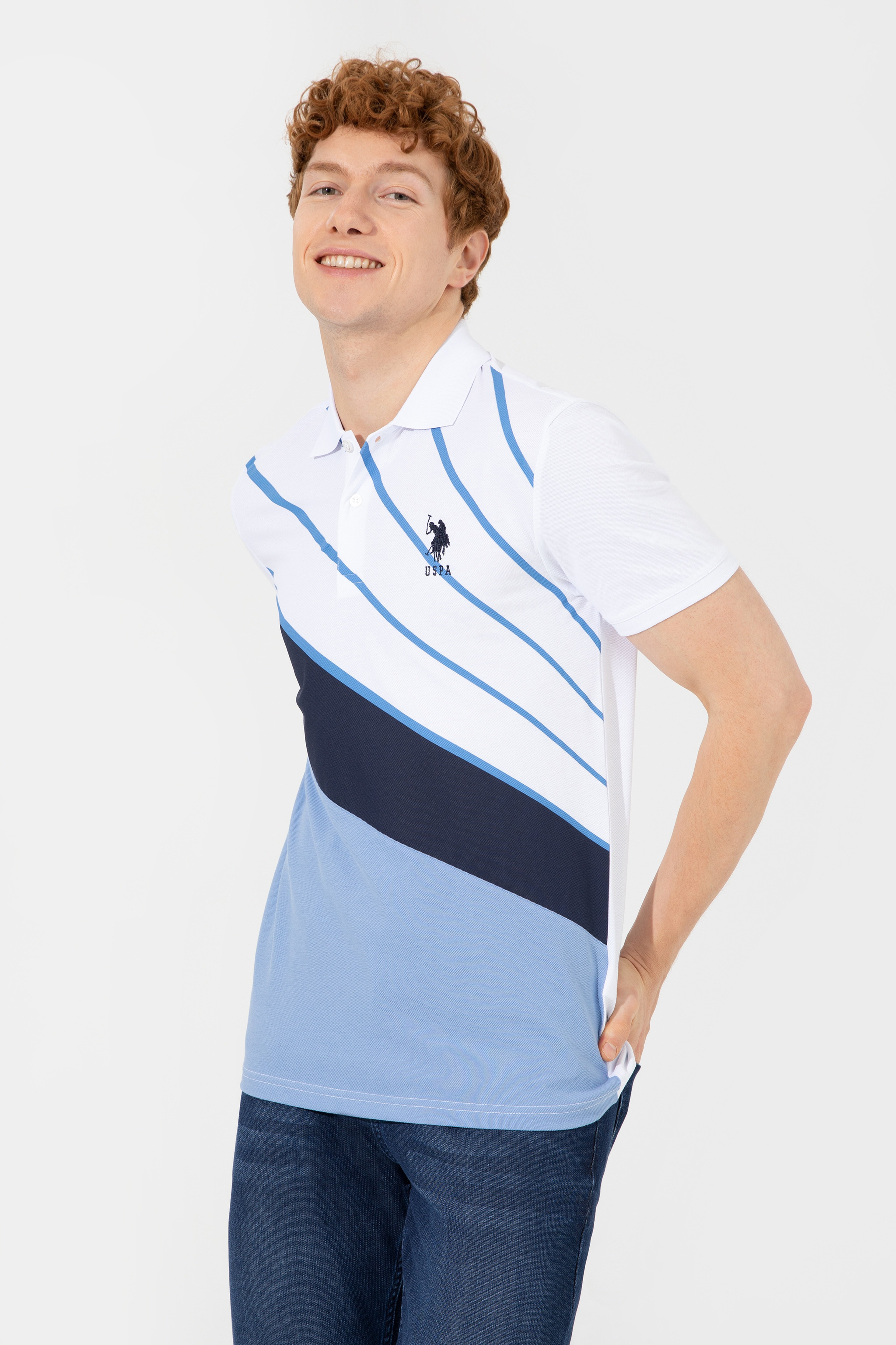 Erkek Koyu Mavi Polo Yaka Tişört - Image 4