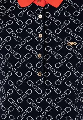 Kadın Lacivert Polo Yaka Örme Elbise - 50248908029