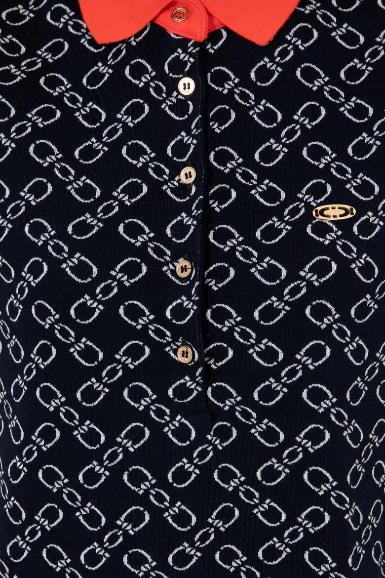 Kadın Lacivert Polo Yaka Örme Elbise - 50248908029