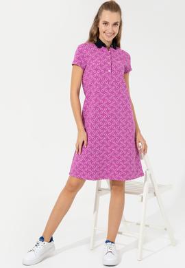 Kadın Menekşe Polo Yaka Örme Elbise - 50248908008