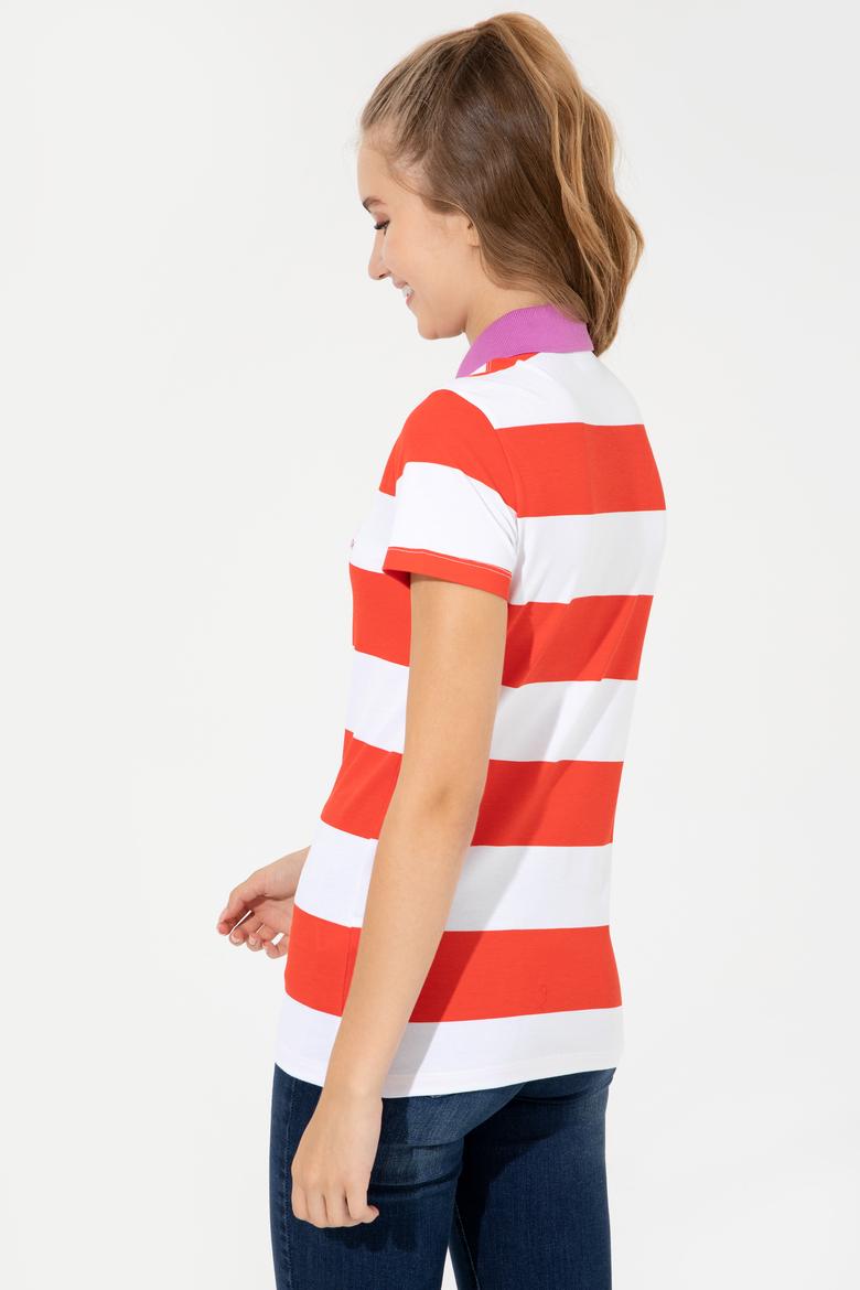 Kadın Kırmızı Polo Yaka Tişört - 50249020024