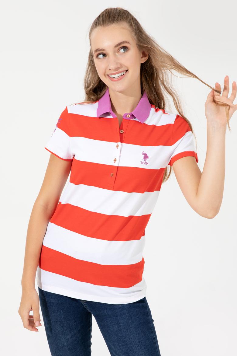 Kadın Kırmızı Polo Yaka Tişört - 50249020024