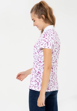 Kadın Menekşe Polo Yaka Tişört - 50248980006