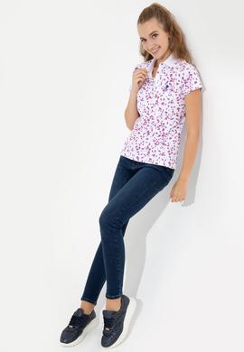 Kadın Menekşe Polo Yaka Tişört - 50248980006