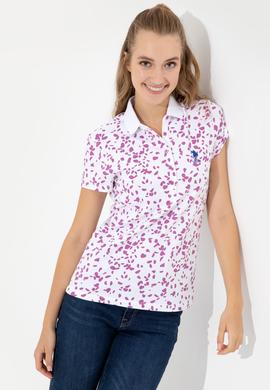 Kadın Menekşe Polo Yaka Tişört - 50248980006