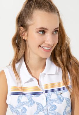 Kadın Sarı Kolsuz Polo Yaka Tişört - 50248986016