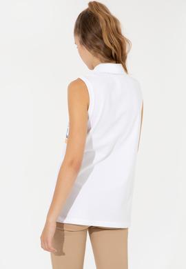 Kadın Sarı Kolsuz Polo Yaka Tişört - 50248986016