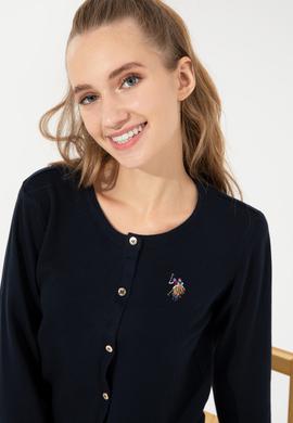 Kadın Lacivert Basic Triko Hırka - 50253697012