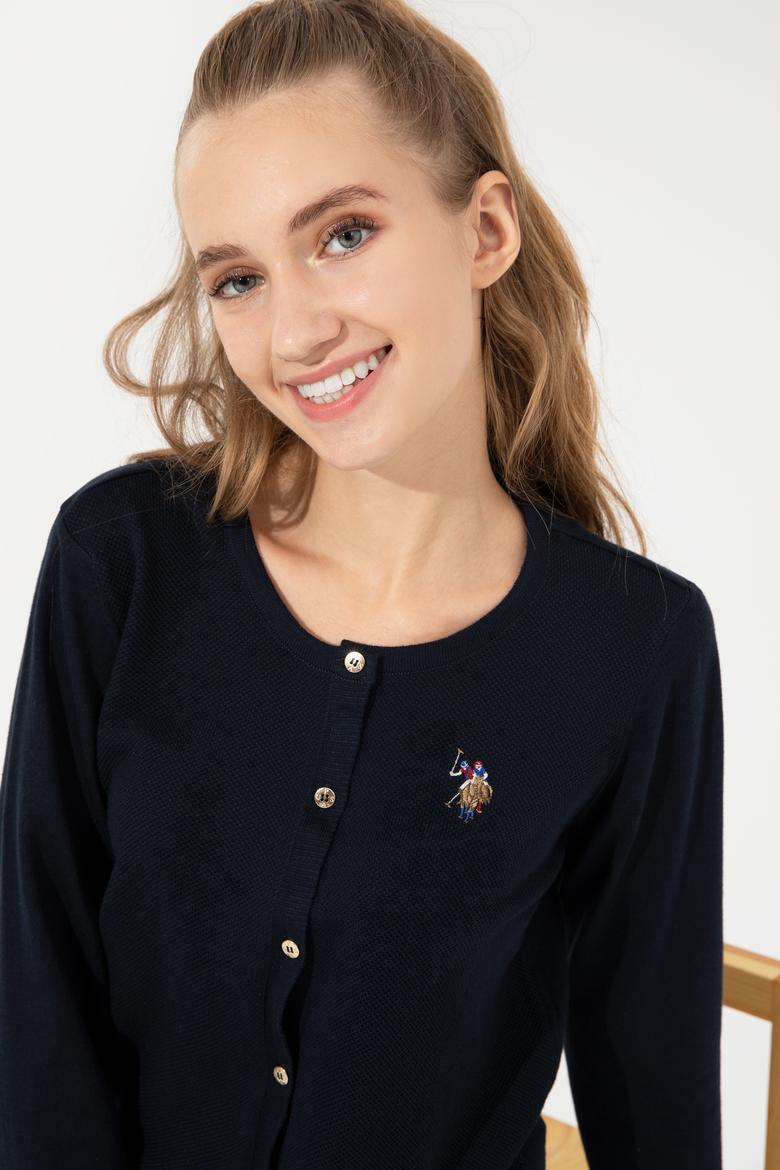 Kadın Lacivert Basic Triko Hırka - 50253697012