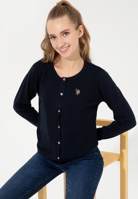 Kadın Lacivert Basic Triko Hırka - 50253697012