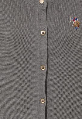 Kadın Gri Melanj Basic Triko Hırka - 50253697004