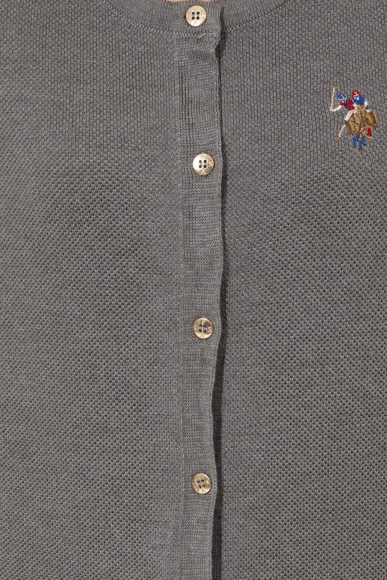 Kadın Gri Melanj Basic Triko Hırka - 50253697004