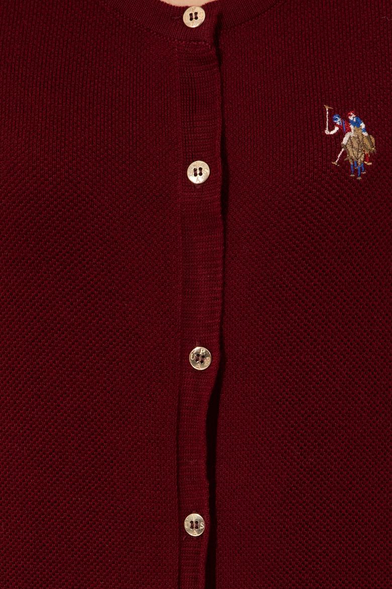 Kadın Bordo Basic Triko Hırka - 50253697027