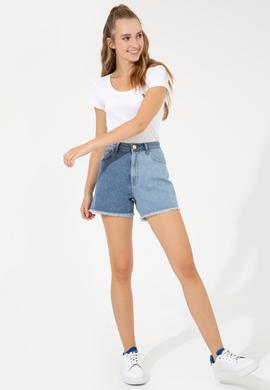 Kadın Açık Mavi Jean Şort - 50249613006