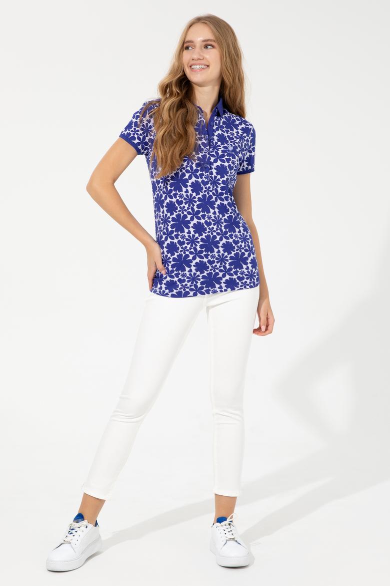 Kadın Lila Polo Yaka Tişört - 50251907008