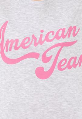 Kadın Gri Melanj Bisiklet Yaka Crop Tişört - 50248957038