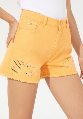Kadın Turuncu Jean Şort - 50247021002