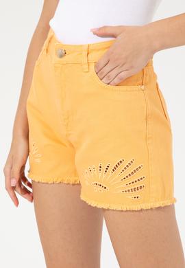Kadın Turuncu Jean Şort - 50247021002