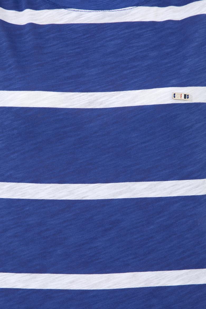 Kadın Mavi Bisiklet Yaka Tişört - 50249013052