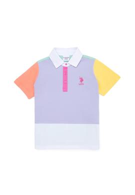 Kız Çocuk Lila Polo Yaka Tişört - 50249084004