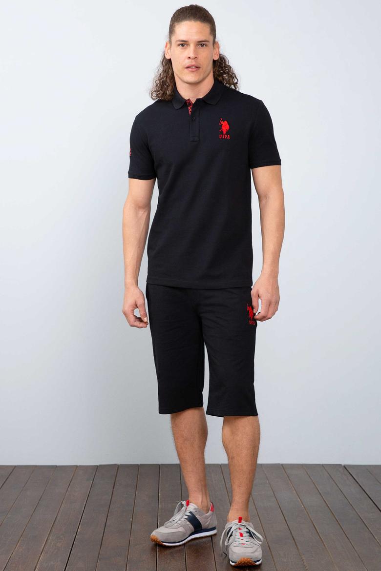 Erkek Siyah  Örme Şort