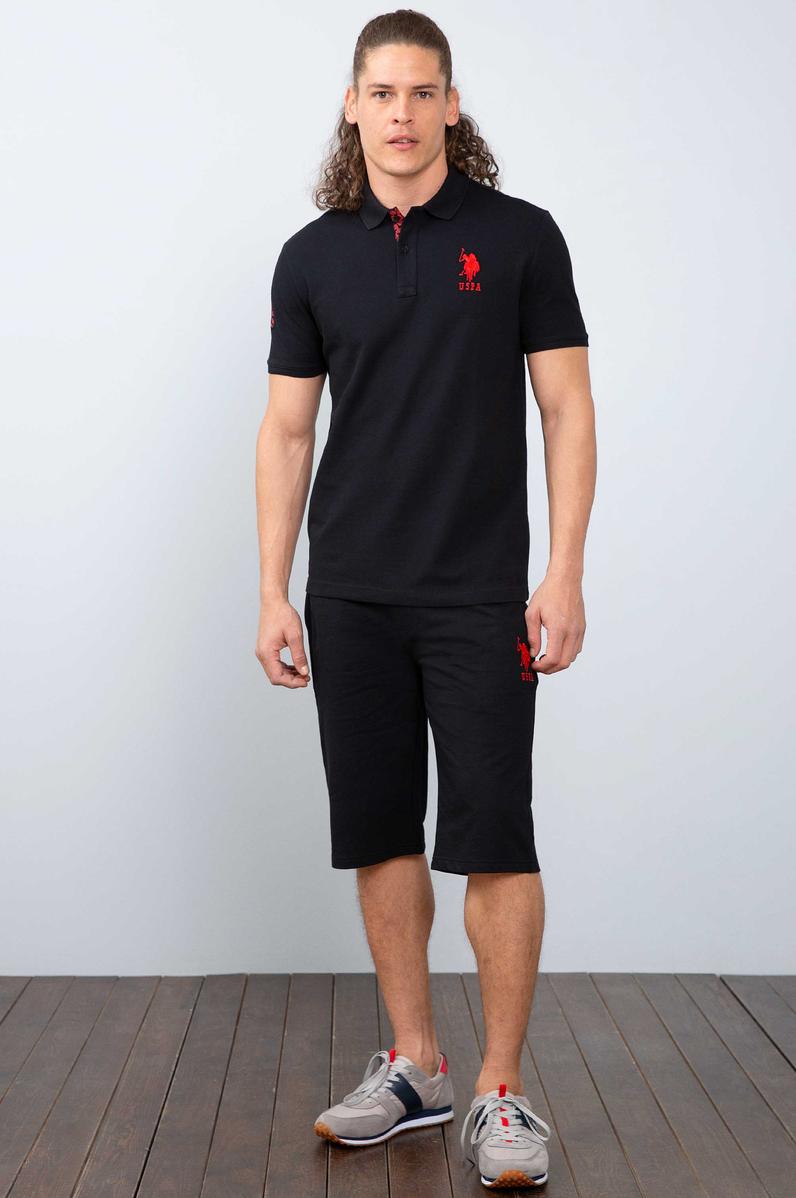 Erkek Siyah  Örme Şort