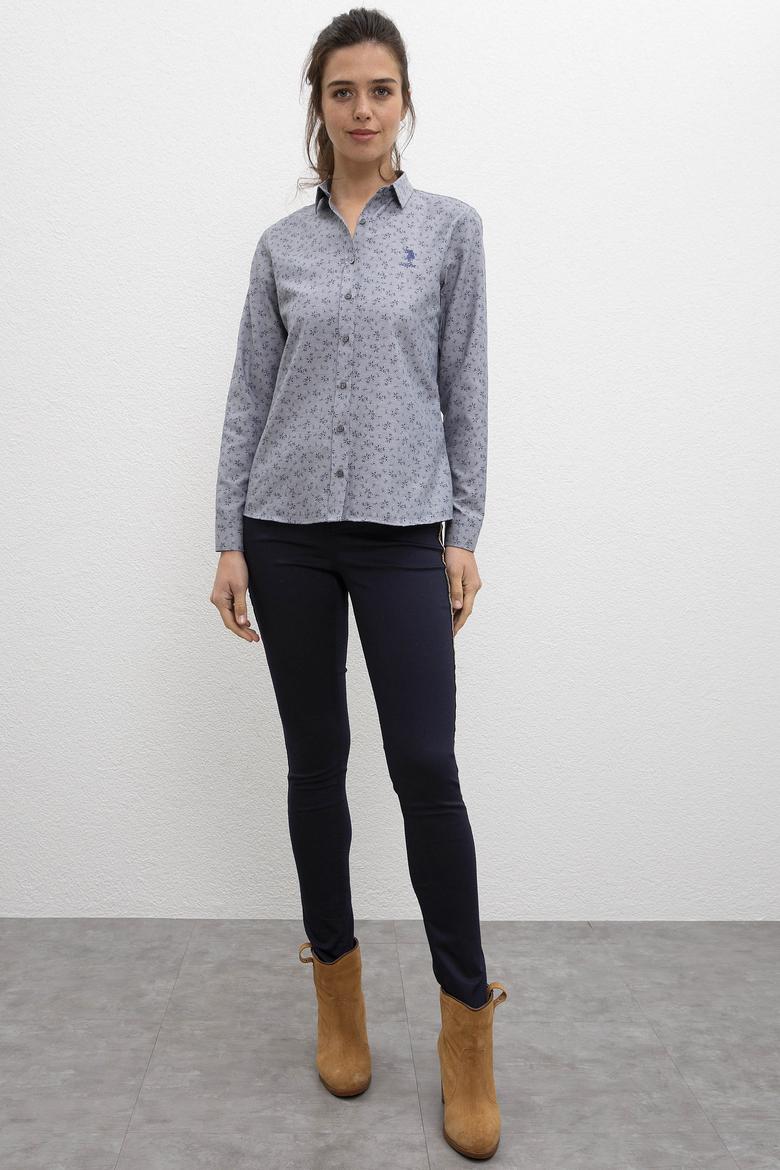 Kadın Antrasit Uzun Kollu Gömlek - 50220021030