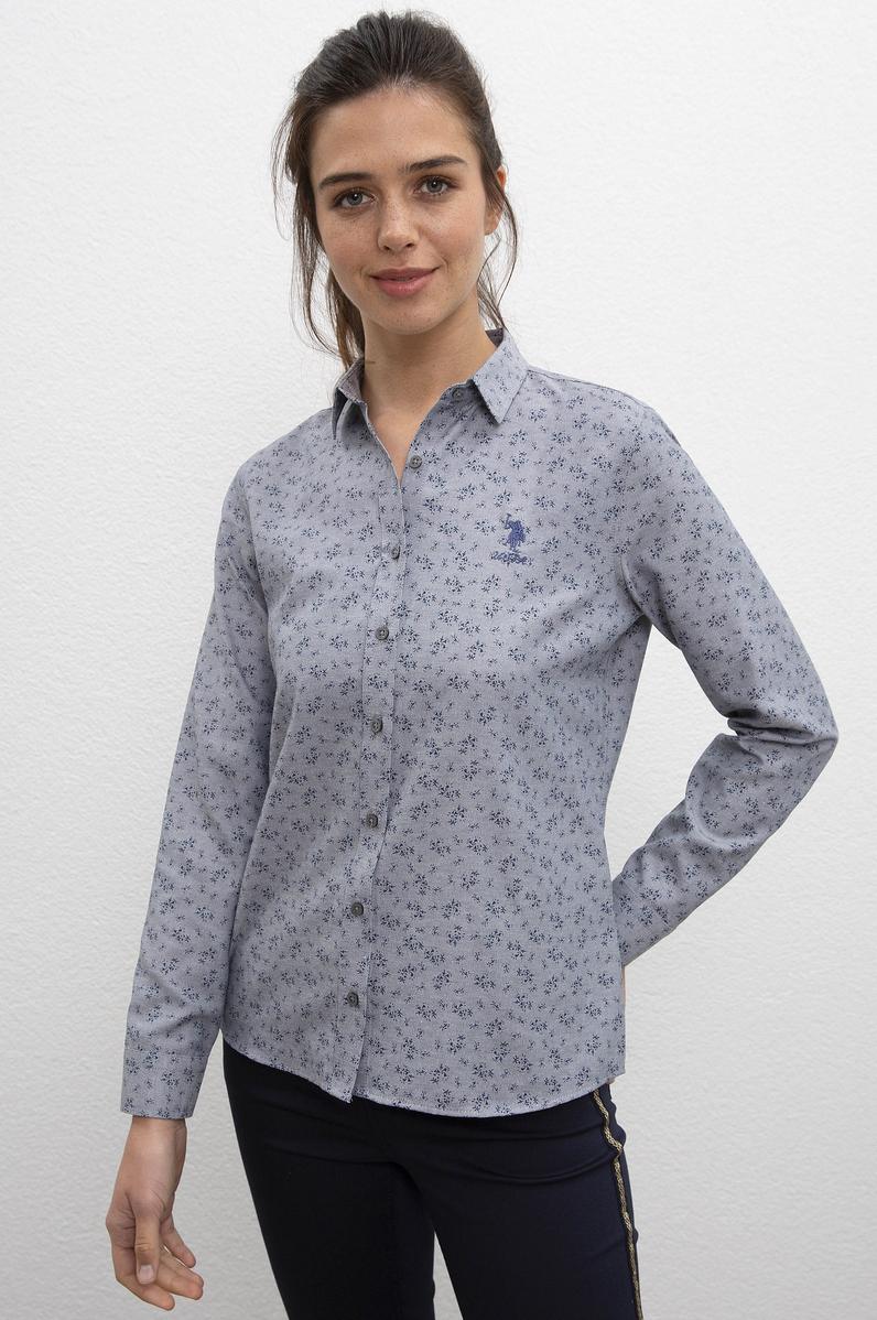 Kadın Antrasit Uzun Kollu Gömlek