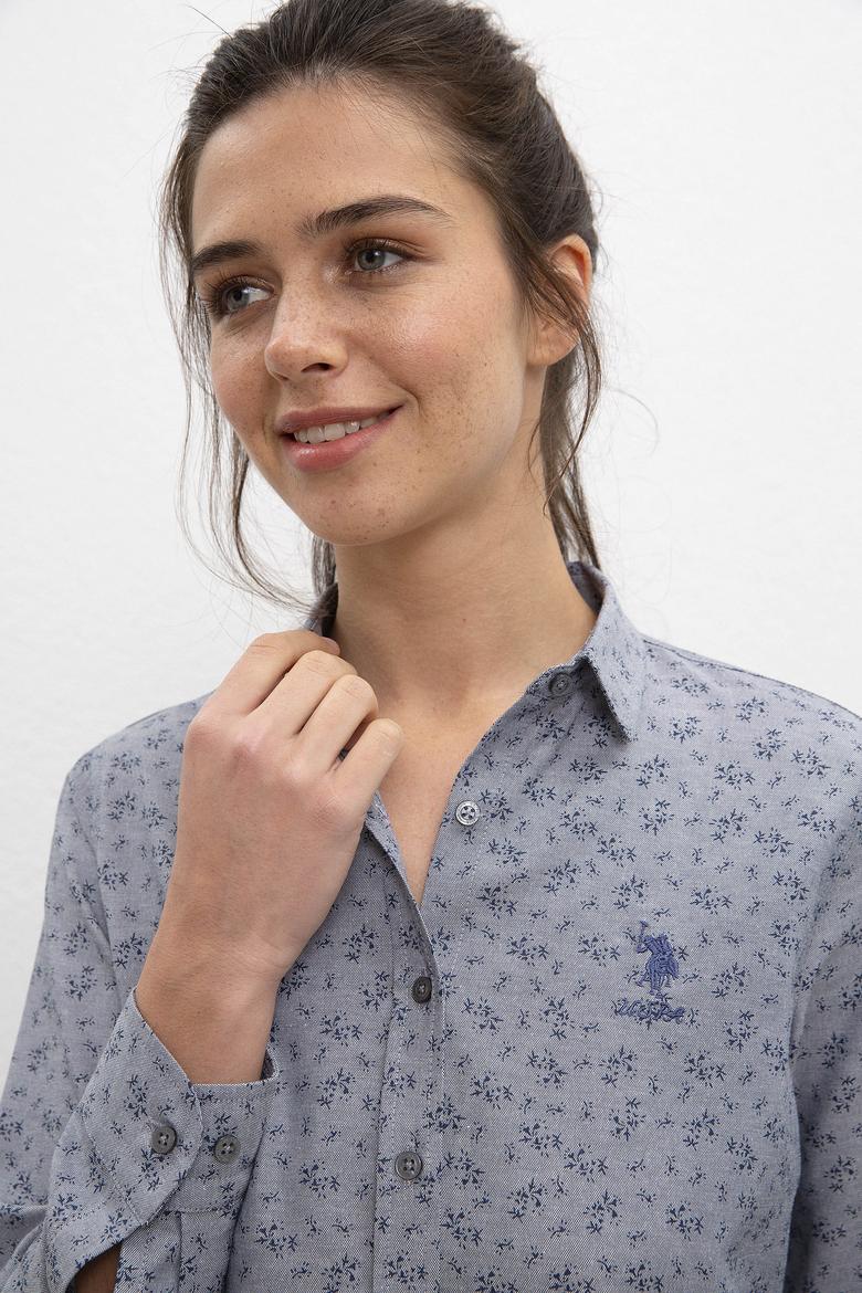 Kadın Antrasit Uzun Kollu Gömlek - 50220021030