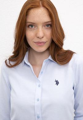 Kadın Mavi Gömlek Uzunkol Basic - 50231191009