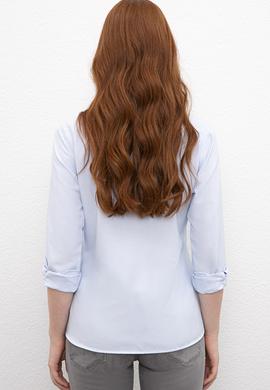 Kadın Mavi Gömlek Uzunkol Basic - 50231191009