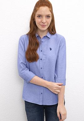 Kadın Mavi Gömlek Uzunkol Basic - 50231191033