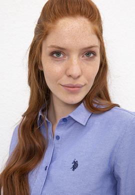 Kadın Mavi Gömlek Uzunkol Basic - 50231191033