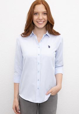 Kadın Mavi Gömlek Uzunkol Basic - 50231191009