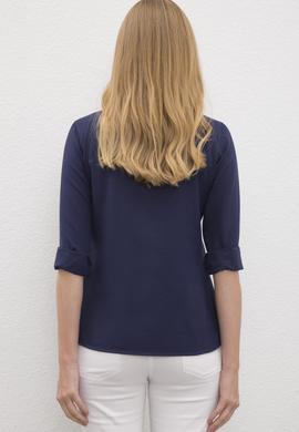 Kadın Lacivert Gömlek Uzunkol Basic - 50231191031