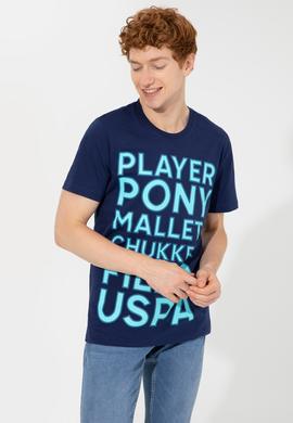 Erkek Lacivert Bisiklet Yaka Tişört - 50248611013