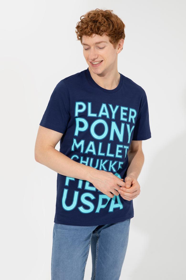 Erkek Lacivert Bisiklet Yaka Tişört - 50248611013