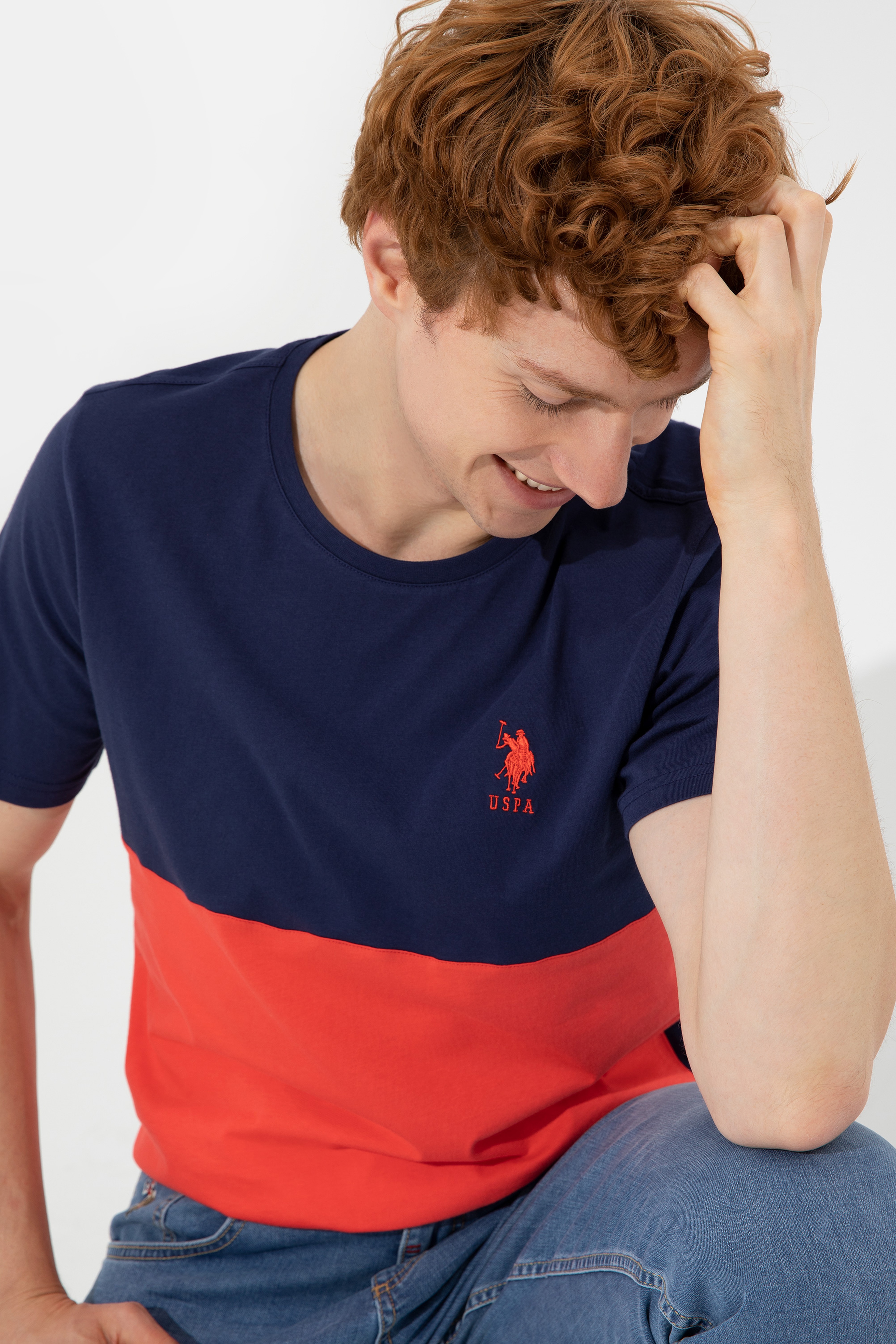 Erkek Lacivert Bisiklet Yaka T-Shirt