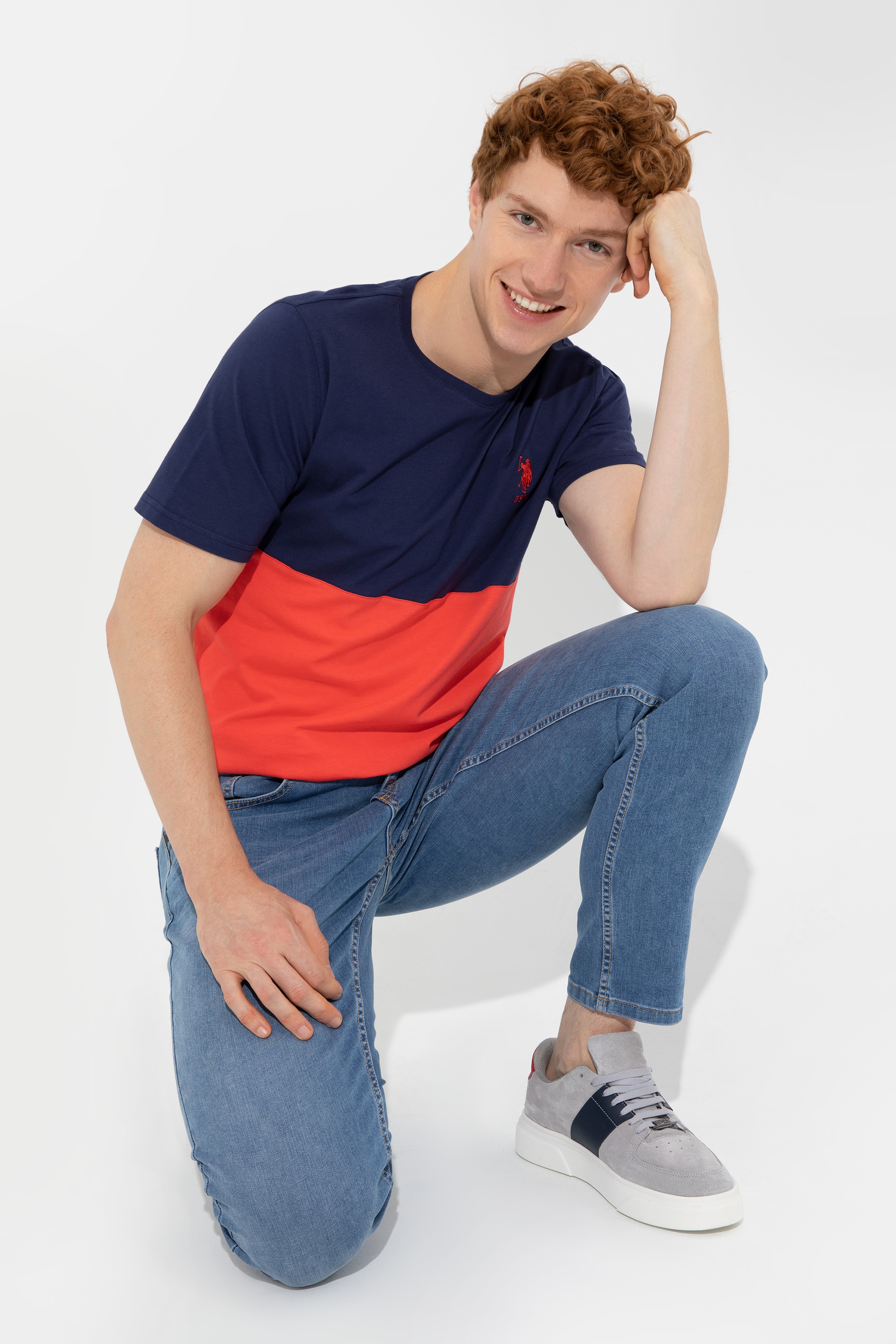 Erkek Lacivert Bisiklet Yaka T-Shirt - Image 2