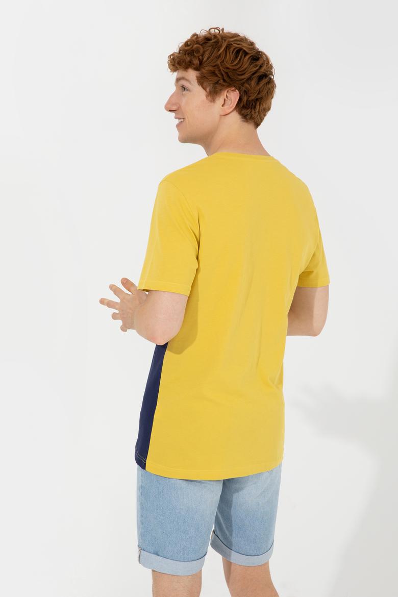 Erkek Safran Bisiklet Yaka T-Shirt - 50247328166