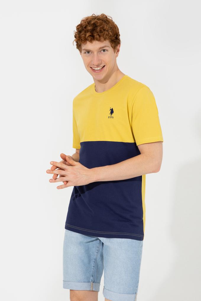 Erkek Safran Bisiklet Yaka T-Shirt