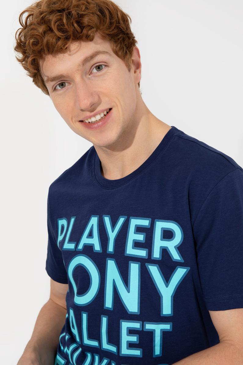 Erkek Lacivert Bisiklet Yaka Tişört