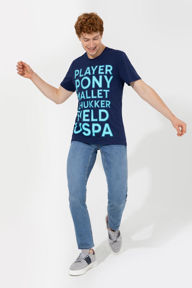 Erkek Lacivert Bisiklet Yaka Tişört - 50248611013