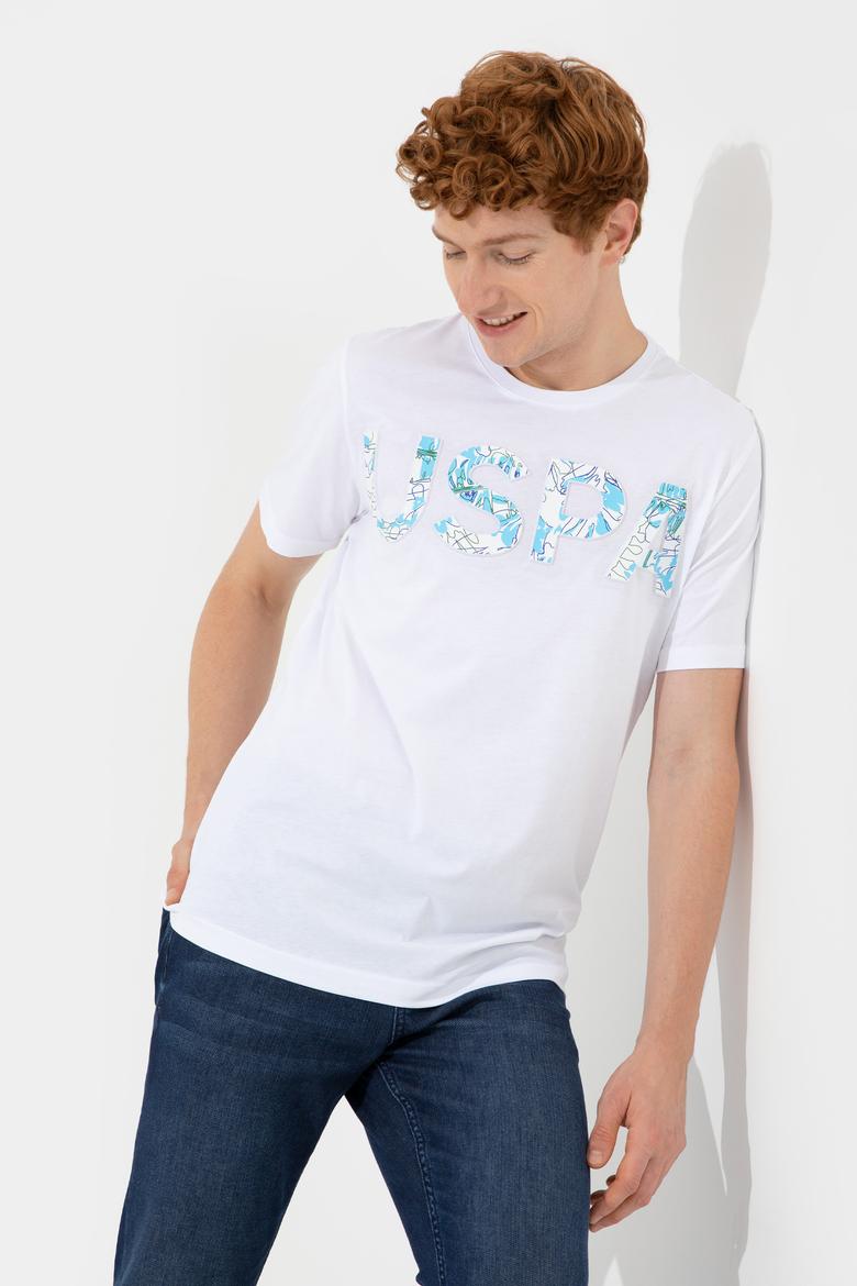 Erkek Beyaz Bisiklet Yaka Tişört - 50248598005